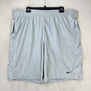 Vintage Nike Basketball Shorts Mens Large Silver Gray Shiny Dazzle Silky Y2K